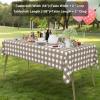 imageSmiry 3 Packs Gingham Disposable Table Cloth 54 x 108 Inch Waterproof Plastic Tablecloth Rectangle Khaki and White Checkered Table Covers for Picnic Birthday PartyKhaki and White