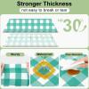 imageSmiry 3 Packs Gingham Disposable Table Cloth 54 x 108 Inch Waterproof Plastic Tablecloth Rectangle Khaki and White Checkered Table Covers for Picnic Birthday PartyTeal and White