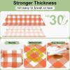 imageSmiry 3 Packs Gingham Disposable Table Cloth 54 x 108 Inch Waterproof Plastic Tablecloth Rectangle Khaki and White Checkered Table Covers for Picnic Birthday PartyOrange and White