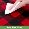 imageSmiry 3 Packs Gingham Disposable Table Cloth 54 x 108 Inch Waterproof Plastic Tablecloth Rectangle Khaki and White Checkered Table Covers for Picnic Birthday PartyBlack and Red