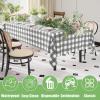 imageSmiry 3 Packs Gingham Disposable Table Cloth 54 x 108 Inch Waterproof Plastic Tablecloth Rectangle Khaki and White Checkered Table Covers for Picnic Birthday PartyGrey and White