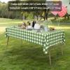 imageSmiry 3 Packs Gingham Disposable Table Cloth 54 x 108 Inch Waterproof Plastic Tablecloth Rectangle Khaki and White Checkered Table Covers for Picnic Birthday PartySage Green and White