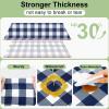 imageSmiry 3 Packs Gingham Disposable Table Cloth 54 x 108 Inch Waterproof Plastic Tablecloth Rectangle Khaki and White Checkered Table Covers for Picnic Birthday PartyNavy and White