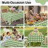 imageSmiry 3 Packs Gingham Disposable Table Cloth 54 x 108 Inch Waterproof Plastic Tablecloth Rectangle Khaki and White Checkered Table Covers for Picnic Birthday PartySage Green and White