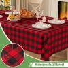 imageSmiry 3 Packs Gingham Disposable Table Cloth 54 x 108 Inch Waterproof Plastic Tablecloth Rectangle Khaki and White Checkered Table Covers for Picnic Birthday PartyBlack and Red