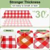 imageSmiry 3 Packs Gingham Disposable Table Cloth 54 x 108 Inch Waterproof Plastic Tablecloth Rectangle Khaki and White Checkered Table Covers for Picnic Birthday PartyRed and White