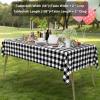imageSmiry 3 Packs Gingham Disposable Table Cloth 54 x 108 Inch Waterproof Plastic Tablecloth Rectangle Khaki and White Checkered Table Covers for Picnic Birthday PartyBlack and White