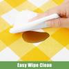 imageSmiry 3 Packs Gingham Disposable Table Cloth 54 x 108 Inch Waterproof Plastic Tablecloth Rectangle Khaki and White Checkered Table Covers for Picnic Birthday PartyYellow and White