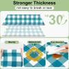 imageSmiry 3 Packs Gingham Disposable Table Cloth 54 x 108 Inch Waterproof Plastic Tablecloth Rectangle Khaki and White Checkered Table Covers for Picnic Birthday PartyTurquoise and White