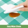 imageSmiry 3 Packs Gingham Disposable Table Cloth 54 x 108 Inch Waterproof Plastic Tablecloth Rectangle Khaki and White Checkered Table Covers for Picnic Birthday PartyTeal and White