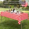 imageSmiry 3 Packs Gingham Disposable Table Cloth 54 x 108 Inch Waterproof Plastic Tablecloth Rectangle Khaki and White Checkered Table Covers for Picnic Birthday PartyRed and White