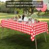 imageSmiry 3 Packs Gingham Disposable Table Cloth 54 x 108 Inch Waterproof Plastic Tablecloth Rectangle Khaki and White Checkered Table Covers for Picnic Birthday PartyRed and White