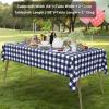 imageSmiry 3 Packs Gingham Disposable Table Cloth 54 x 108 Inch Waterproof Plastic Tablecloth Rectangle Khaki and White Checkered Table Covers for Picnic Birthday PartyNavy and White