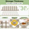 imageSmiry 3 Packs Gingham Disposable Table Cloth 54 x 108 Inch Waterproof Plastic Tablecloth Rectangle Khaki and White Checkered Table Covers for Picnic Birthday PartyKhaki and White