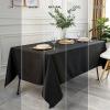 imageSmiry 4 Pack Rectangle Table Cloth Waterproof AntiScratch Polyester Tablecloth Decorative Washable Fabric Table Cover for Dining Buffet Parties and Outdoor 60x102 BlackBlack
