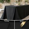 imageSmiry 4 Pack Rectangle Table Cloth Waterproof AntiScratch Polyester Tablecloth Decorative Washable Fabric Table Cover for Dining Buffet Parties and Outdoor 60x102 BlackBlack