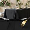 imageSmiry 4 Pack Rectangle Table Cloth Waterproof AntiScratch Polyester Tablecloth Decorative Washable Fabric Table Cover for Dining Buffet Parties and Outdoor 60x102 BlackBlack