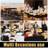 imageSmiry 6 Pack Rectangle Picnic Table Cloth Waterproof Elastic Fitted Tablecloths Washable Polyester Rectangular Patio Table Cover for Camping Indoor and Outdoor Black 30quotx72quotBlack