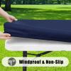 imageSmiry 6 Pack Rectangle Picnic Table Cloth Waterproof Elastic Fitted Tablecloths Washable Polyester Rectangular Patio Table Cover for Camping Indoor and Outdoor Black 30quotx72quotNavy