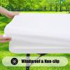 imageSmiry 6 Pack Rectangle Picnic Table Cloth Waterproof Elastic Fitted Tablecloths Washable Polyester Rectangular Patio Table Cover for Camping Indoor and Outdoor Black 30quotx72quotWhite