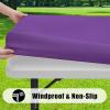 imageSmiry 6 Pack Rectangle Picnic Table Cloth Waterproof Elastic Fitted Tablecloths Washable Polyester Rectangular Patio Table Cover for Camping Indoor and Outdoor Black 30quotx72quotPurple