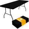 imageSmiry 6 Pack Rectangle Picnic Table Cloth Waterproof Elastic Fitted Tablecloths Washable Polyester Rectangular Patio Table Cover for Camping Indoor and Outdoor Black 30quotx72quotBlack