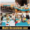 imageSmiry 6 Pack Rectangle Picnic Table Cloth Waterproof Elastic Fitted Tablecloths Washable Polyester Rectangular Patio Table Cover for Camping Indoor and Outdoor Black 30quotx72quotTeal