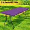 imageSmiry 6 Pack Rectangle Picnic Table Cloth Waterproof Elastic Fitted Tablecloths Washable Polyester Rectangular Patio Table Cover for Camping Indoor and Outdoor Black 30quotx72quotPurple