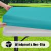 imageSmiry 6 Pack Rectangle Picnic Table Cloth Waterproof Elastic Fitted Tablecloths Washable Polyester Rectangular Patio Table Cover for Camping Indoor and Outdoor Black 30quotx72quotTurquoise