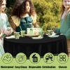 imageSmiry Disposable Table Cloth 12 Pack 84 Inch Round Waterproof Plastic Tablecloth Decorative Rectangle Table Covers for Party Birthday Picnic WhiteBlack