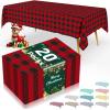 imageSmiry Disposable Table Cloth 12 Pack 84 Inch Round Waterproof Plastic Tablecloth Decorative Rectangle Table Covers for Party Birthday Picnic WhiteBlack and Red
