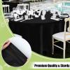 imageSmiry Disposable Table Cloth 12 Pack 84 Inch Round Waterproof Plastic Tablecloth Decorative Rectangle Table Covers for Party Birthday Picnic WhiteBlack