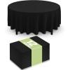imageSmiry Disposable Table Cloth 12 Pack 84 Inch Round Waterproof Plastic Tablecloth Decorative Rectangle Table Covers for Party Birthday Picnic WhiteBlack