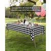 imageSmiry Disposable Table Cloth 12 Pack 84 Inch Round Waterproof Plastic Tablecloth Decorative Rectangle Table Covers for Party Birthday Picnic WhiteBlack and White