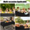 imageSmiry Disposable Table Cloth 12 Pack 84 Inch Round Waterproof Plastic Tablecloth Decorative Rectangle Table Covers for Party Birthday Picnic WhiteBlack