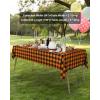 imageSmiry Disposable Table Cloth 12 Pack 84 Inch Round Waterproof Plastic Tablecloth Decorative Rectangle Table Covers for Party Birthday Picnic WhiteBlack and Orange