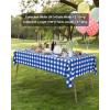 imageSmiry Disposable Table Cloth 12 Pack 84 Inch Round Waterproof Plastic Tablecloth Decorative Rectangle Table Covers for Party Birthday Picnic WhiteBlue and White
