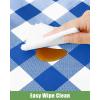 imageSmiry Disposable Table Cloth 12 Pack 84 Inch Round Waterproof Plastic Tablecloth Decorative Rectangle Table Covers for Party Birthday Picnic WhiteBlue and White