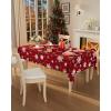imageSmiry Disposable Table Cloth 12 Pack 84 Inch Round Waterproof Plastic Tablecloth Decorative Rectangle Table Covers for Party Birthday Picnic WhiteChristmas Red