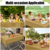 imageSmiry Disposable Table Cloth 12 Pack 84 Inch Round Waterproof Plastic Tablecloth Decorative Rectangle Table Covers for Party Birthday Picnic WhiteGold