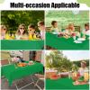 imageSmiry Disposable Table Cloth 12 Pack 84 Inch Round Waterproof Plastic Tablecloth Decorative Rectangle Table Covers for Party Birthday Picnic WhiteGreen