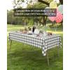 imageSmiry Disposable Table Cloth 12 Pack 84 Inch Round Waterproof Plastic Tablecloth Decorative Rectangle Table Covers for Party Birthday Picnic WhiteGrey and White