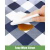 imageSmiry Disposable Table Cloth 12 Pack 84 Inch Round Waterproof Plastic Tablecloth Decorative Rectangle Table Covers for Party Birthday Picnic WhiteNavy and White