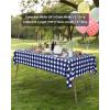 imageSmiry Disposable Table Cloth 12 Pack 84 Inch Round Waterproof Plastic Tablecloth Decorative Rectangle Table Covers for Party Birthday Picnic WhiteNavy and White