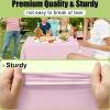 imageSmiry Disposable Table Cloth 12 Pack 84 Inch Round Waterproof Plastic Tablecloth Decorative Rectangle Table Covers for Party Birthday Picnic WhitePink