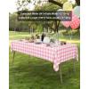 imageSmiry Disposable Table Cloth 12 Pack 84 Inch Round Waterproof Plastic Tablecloth Decorative Rectangle Table Covers for Party Birthday Picnic WhitePink and White