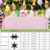 imageSmiry Disposable Table Cloth 12 Pack 84 Inch Round Waterproof Plastic Tablecloth Decorative Rectangle Table Covers for Party Birthday Picnic WhitePink
