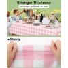imageSmiry Disposable Table Cloth 12 Pack 84 Inch Round Waterproof Plastic Tablecloth Decorative Rectangle Table Covers for Party Birthday Picnic WhitePink and White