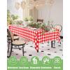 imageSmiry Disposable Table Cloth 12 Pack 84 Inch Round Waterproof Plastic Tablecloth Decorative Rectangle Table Covers for Party Birthday Picnic WhiteRed and White