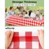 imageSmiry Disposable Table Cloth 12 Pack 84 Inch Round Waterproof Plastic Tablecloth Decorative Rectangle Table Covers for Party Birthday Picnic WhiteRed and White